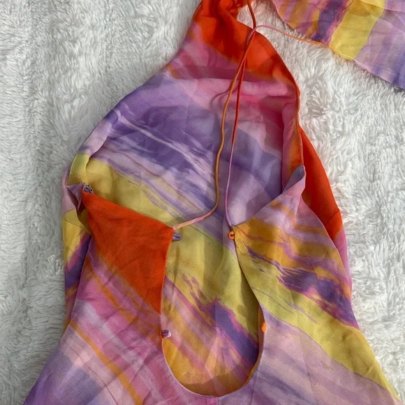 For Love And Lemons Orange and Purple Mini Dress - Picture 10 of 12